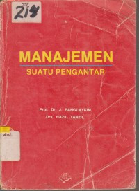 MANAJEMEN SUATU PENGANTAR